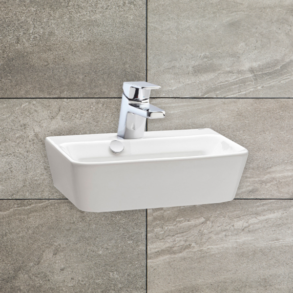 Wickes Emma 1 Tap Hole Wall Hung Square Bathroom Basin