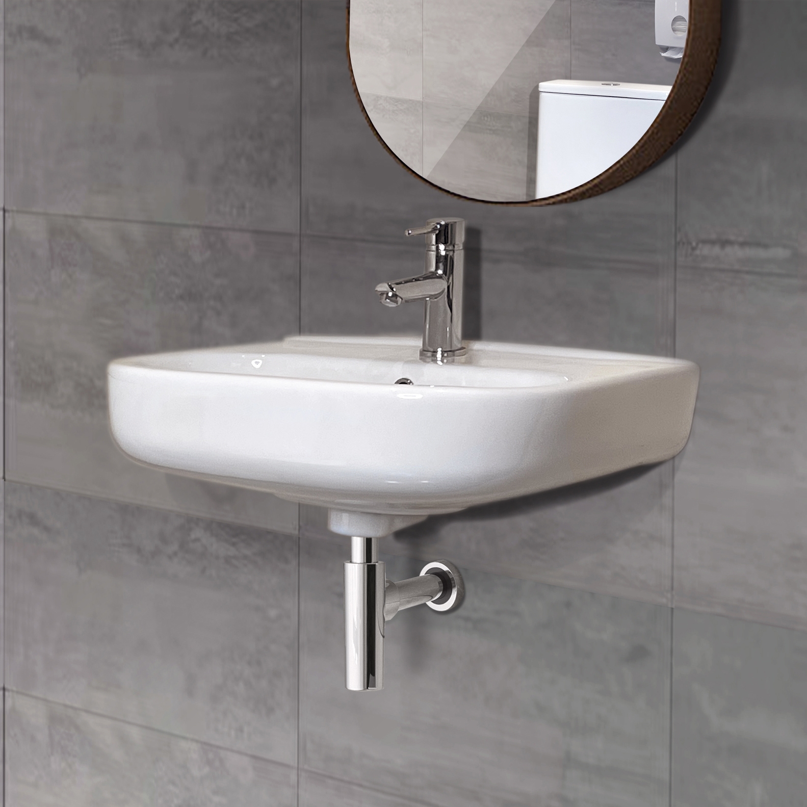 Wickes Cleveland 1 Tap Hole Wallhung Basin - 550mm