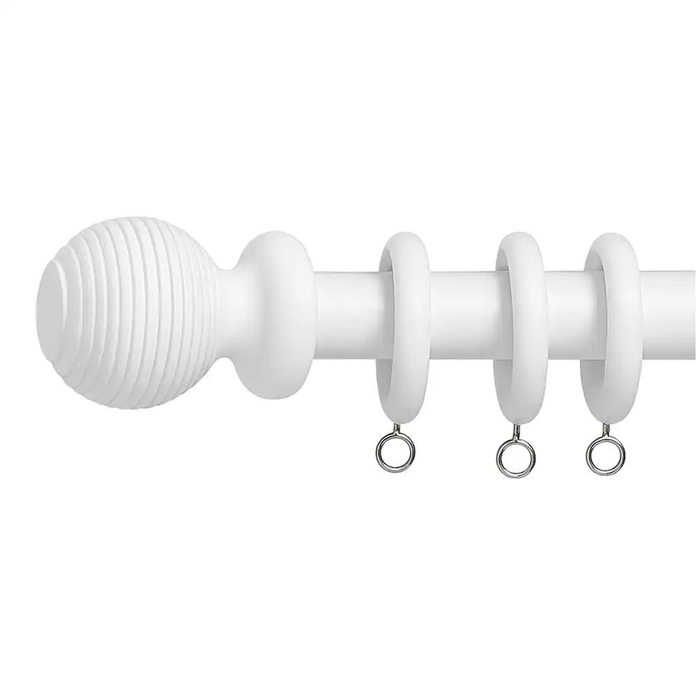 Wickes 28mm Wooden Curtain Pole White (1.8m)