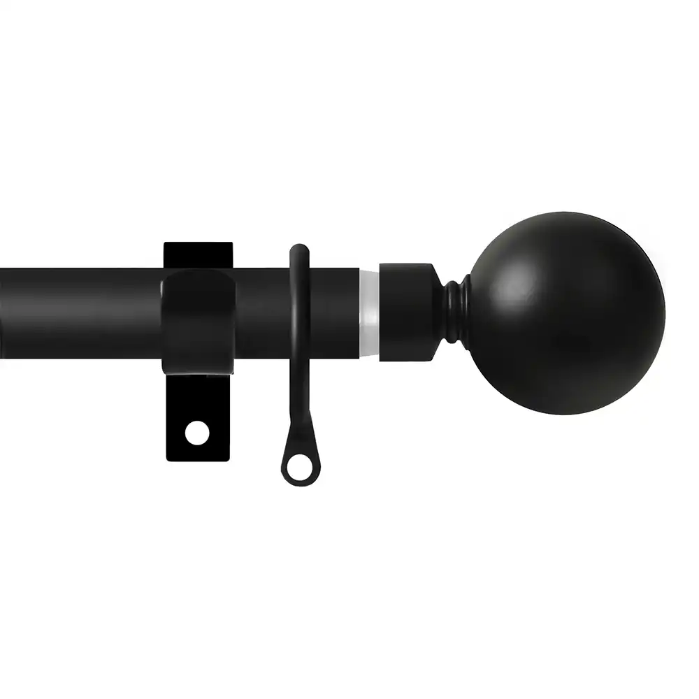 Wickes 16/19mm Extendable Metal Curtain Pole - Matt Black (1.2 - 2.1m)