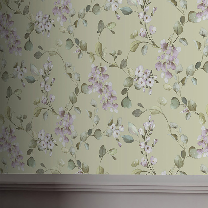 Rasch Rosalie Floral Sage Wallpaper - 10m