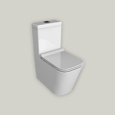 Wickes Meleti Easy Clean Close Coupled Fully Shrouded Toilet Pan, Cistern & Soft Close Slim Seat