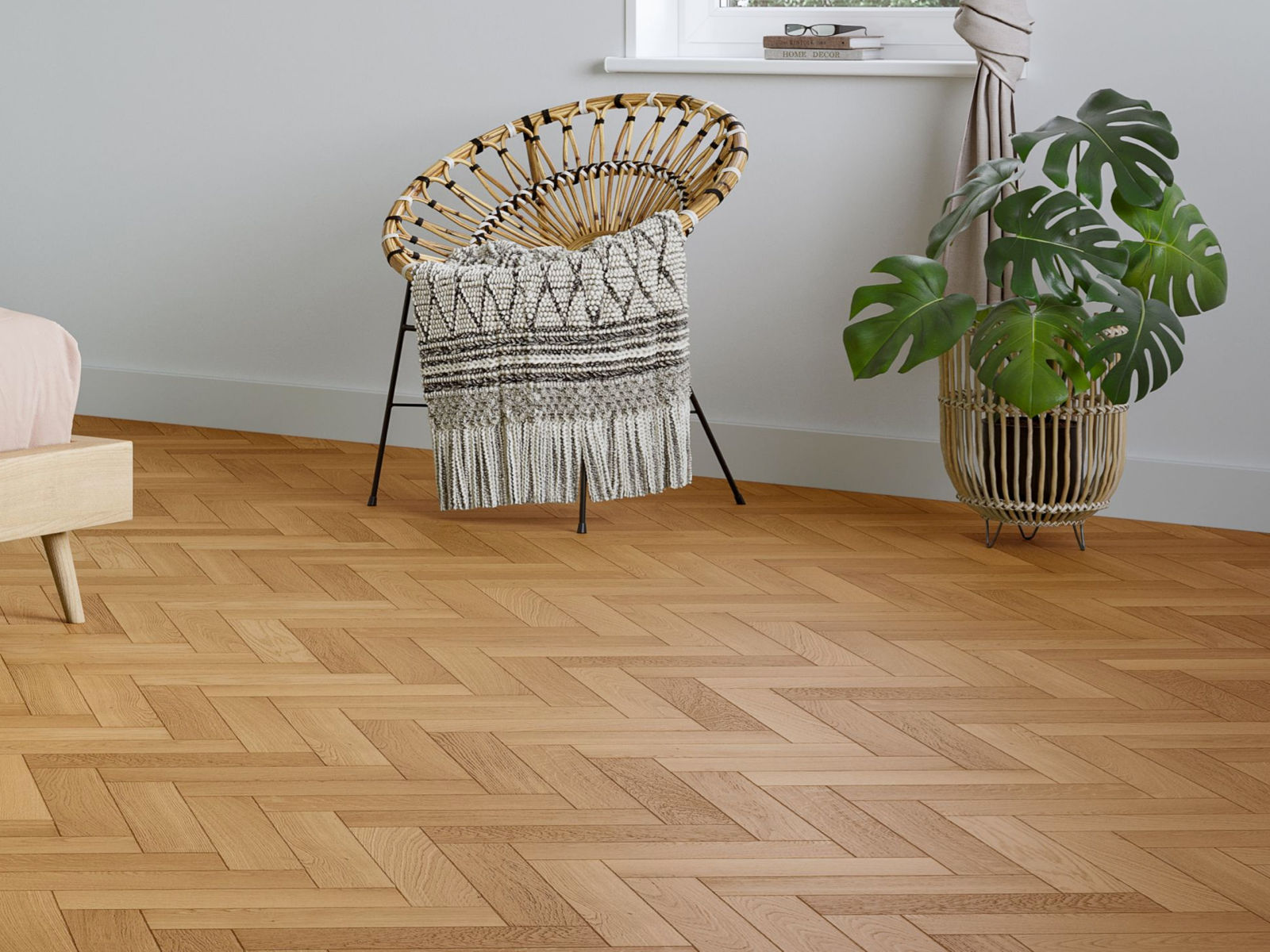 W by Woodpecker Chateau Oak Herringbone Parquet Engineered Wood Flooring