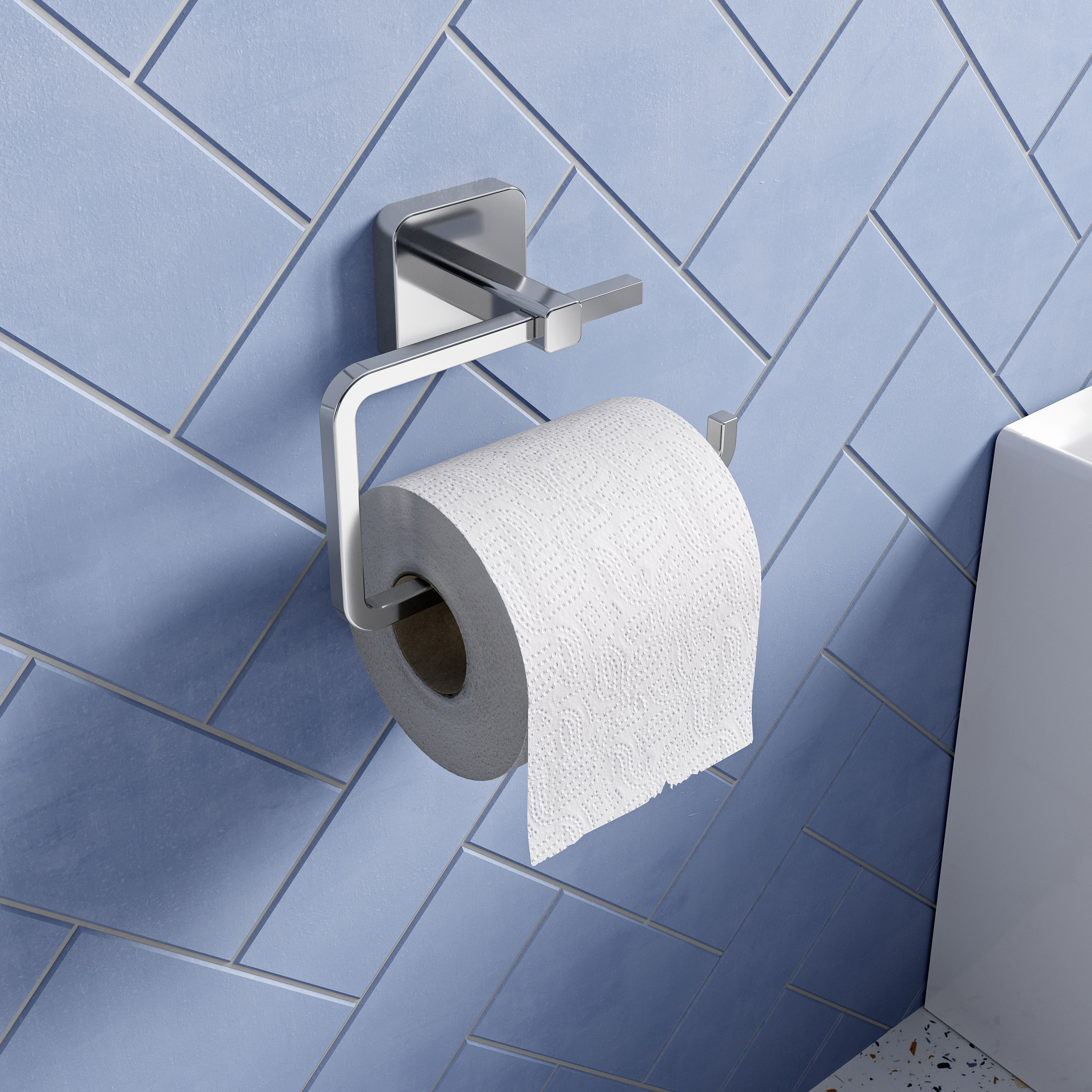 Croydex Camberwell Flexi-Fix™ Toilet Roll Holder - Chrome