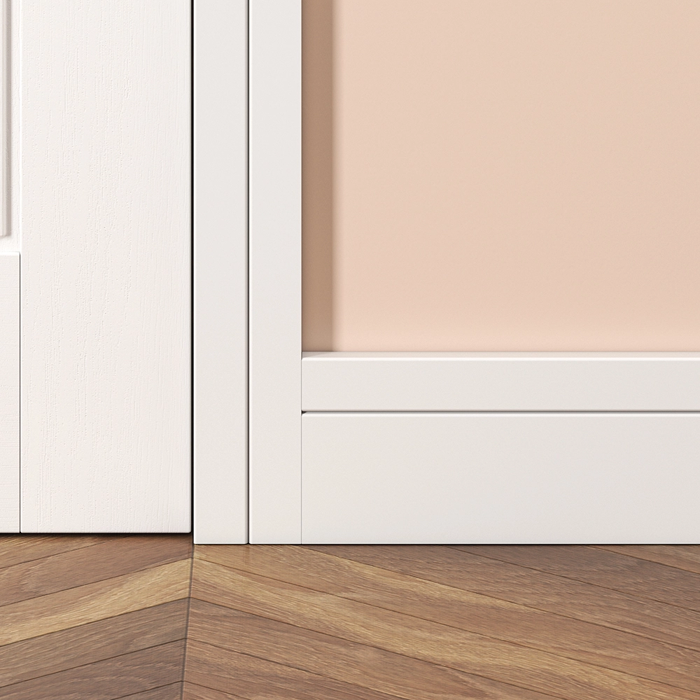 Wickes V-Groove White Primed Skirting & Architrave - 14.5 x 69 x 2400mm - Pack of 5