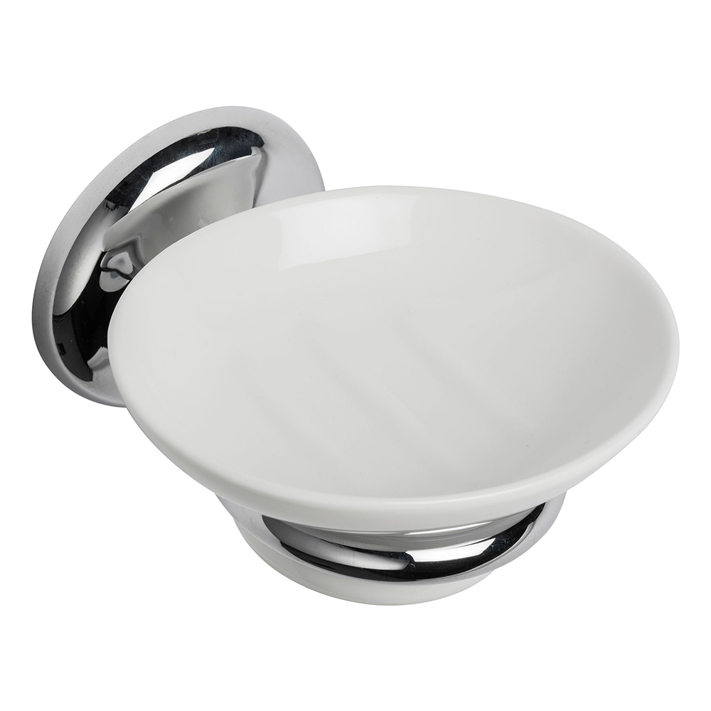 Croydex Flexi-Fix™ Grosvenor Bathroom Soap Dish & Holder - Chrome
