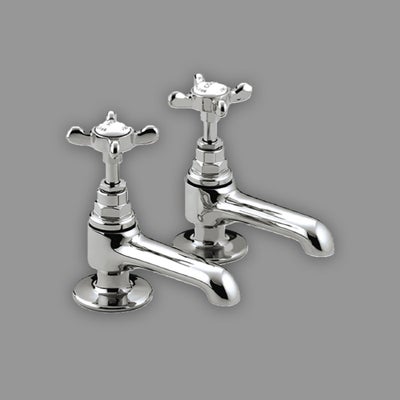 Bristan 1901 pair of chrome crosshead basin taps