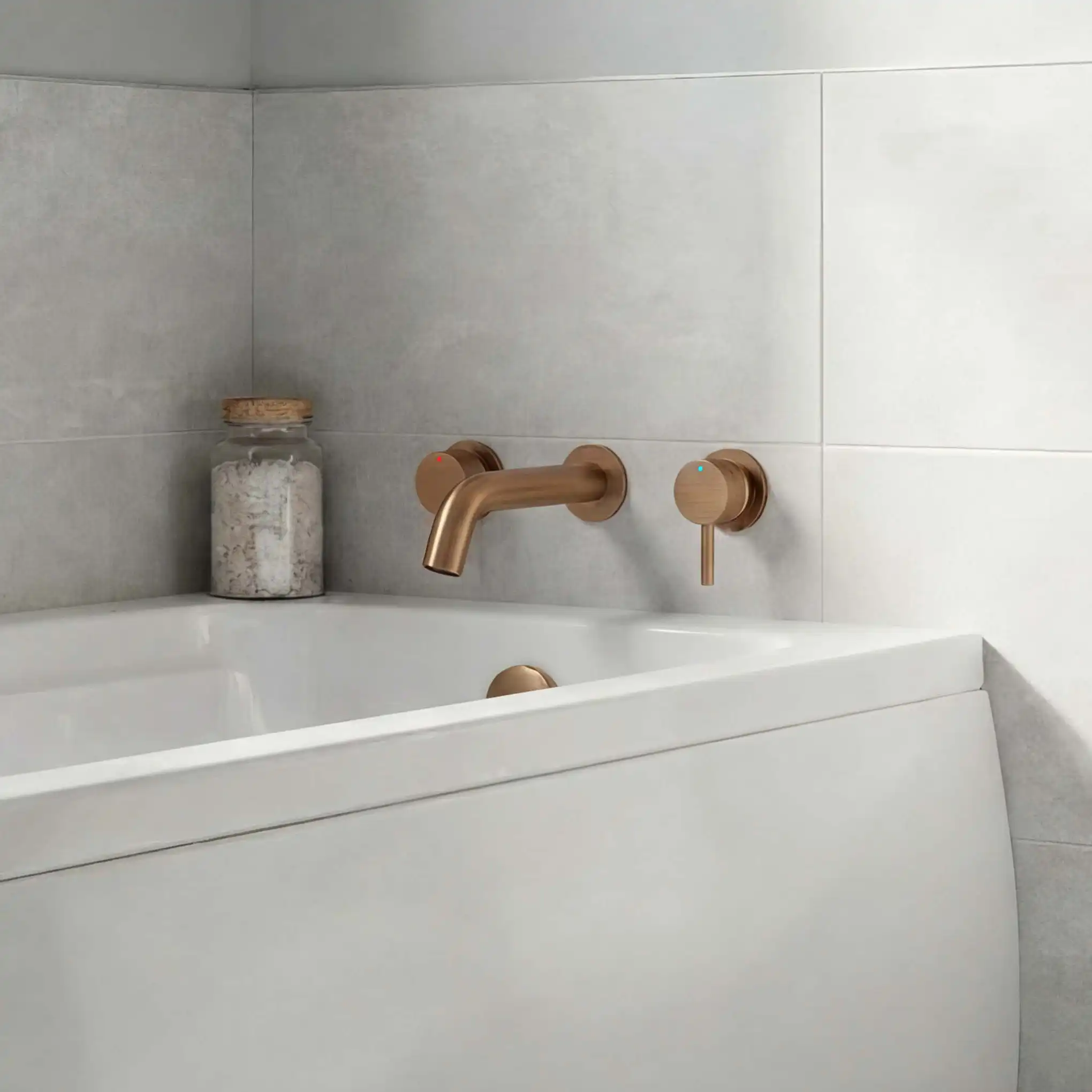 Melbury Pro Dual Lever Wall Mounted Concealed Basin Mixer Tap - Brushed Bronze