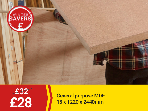 Wickes General Purpose Hardboard Sheet - 3mm x 1220mm x 2440mm