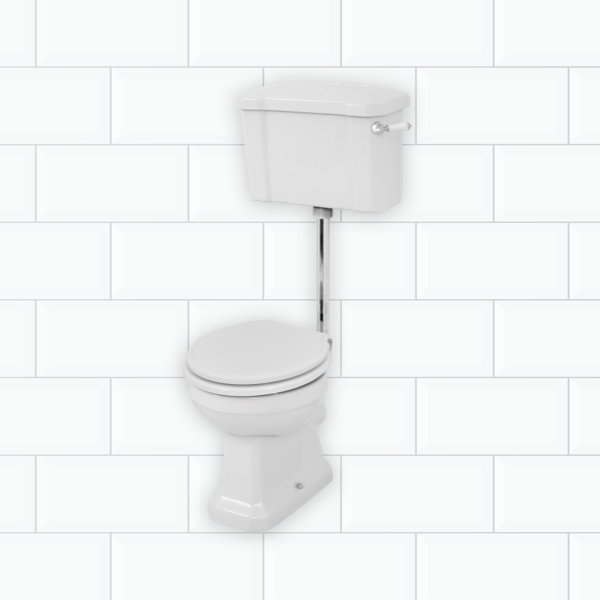 Wickes Oxford Traditional High Level Toilet Pan, Cistern & Oak Soft Close Seat