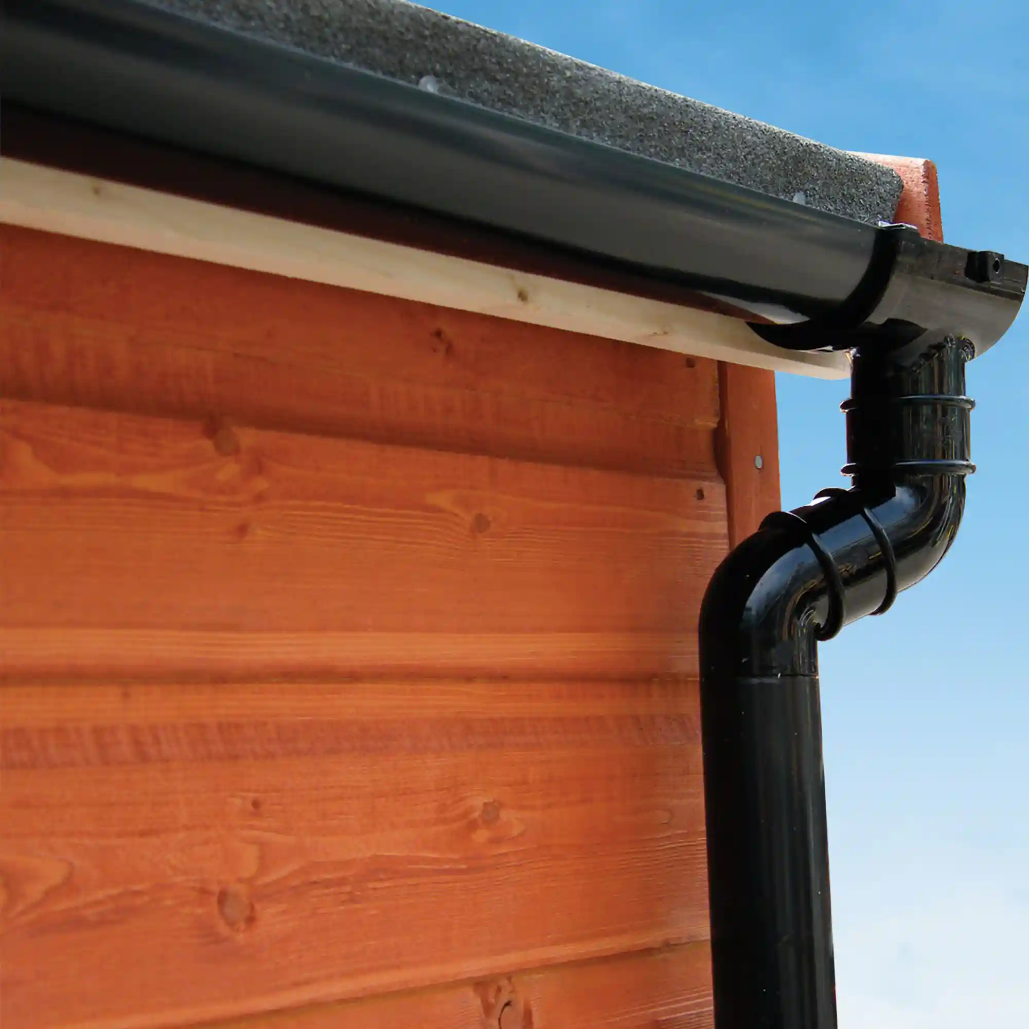 FloPlast MiniFlo Half Shed Water Butt Guttering Pack - Black