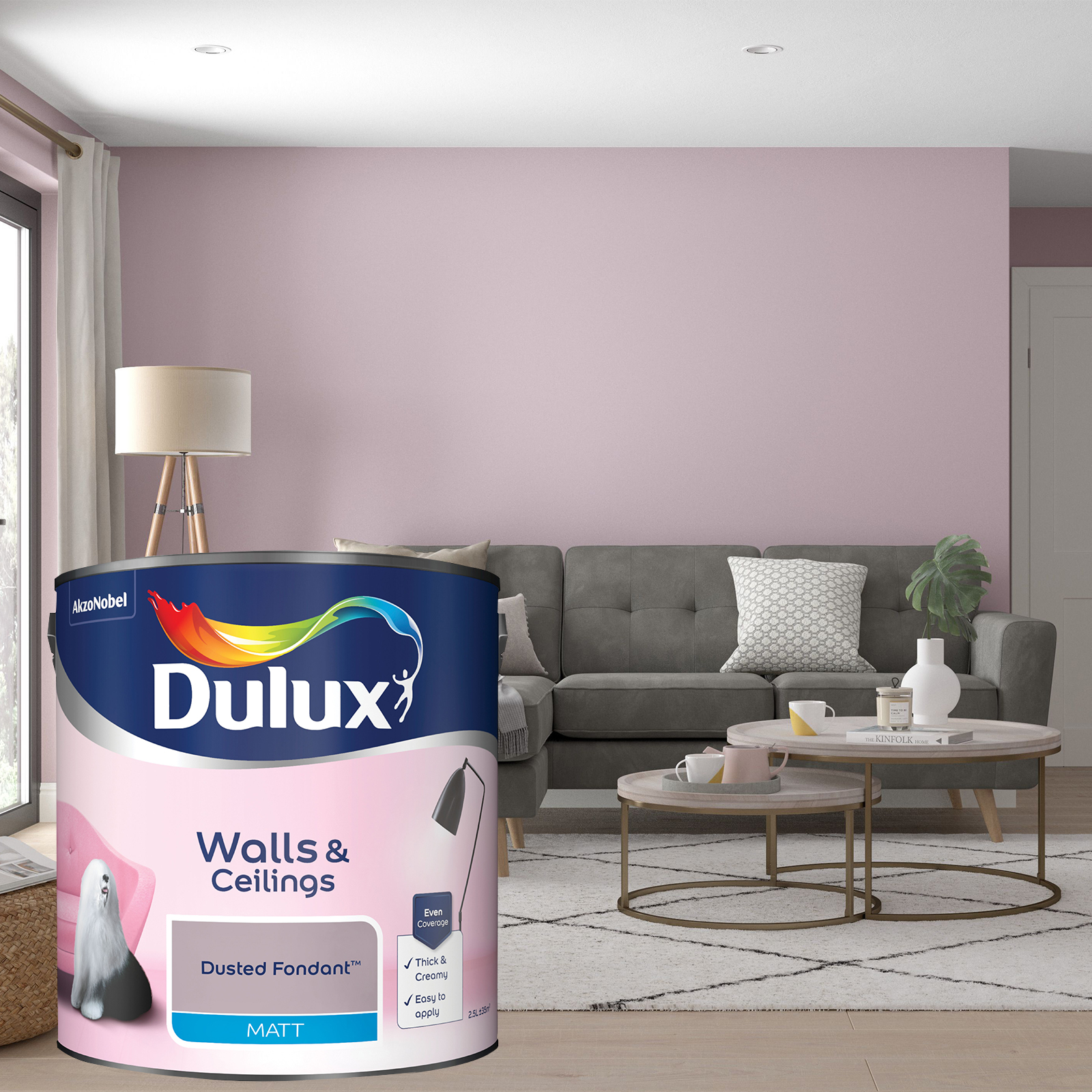 Dulux Matt Emulsion Paint - Dusted Fondant - 2.5L