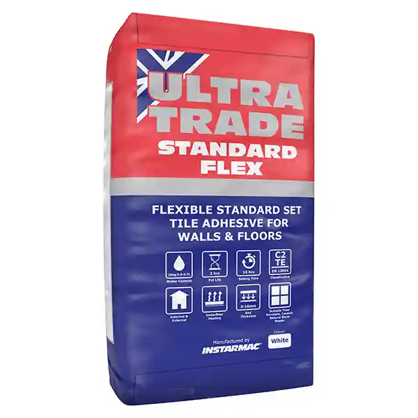 UltraTrade Standard Set White Tile Adhesive - 20kg