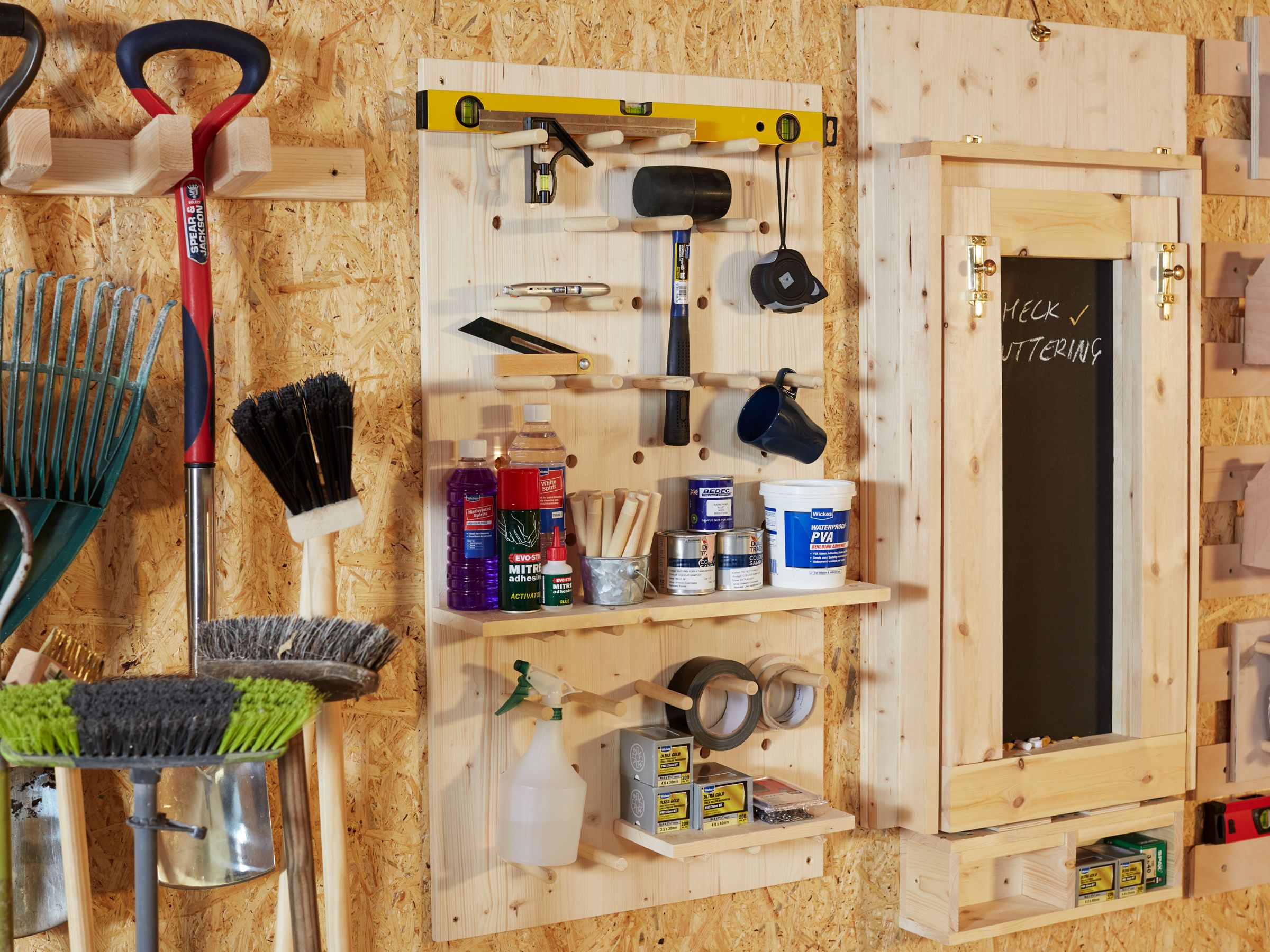 Tool shed pegboard sale