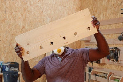 Checking holes in wood
