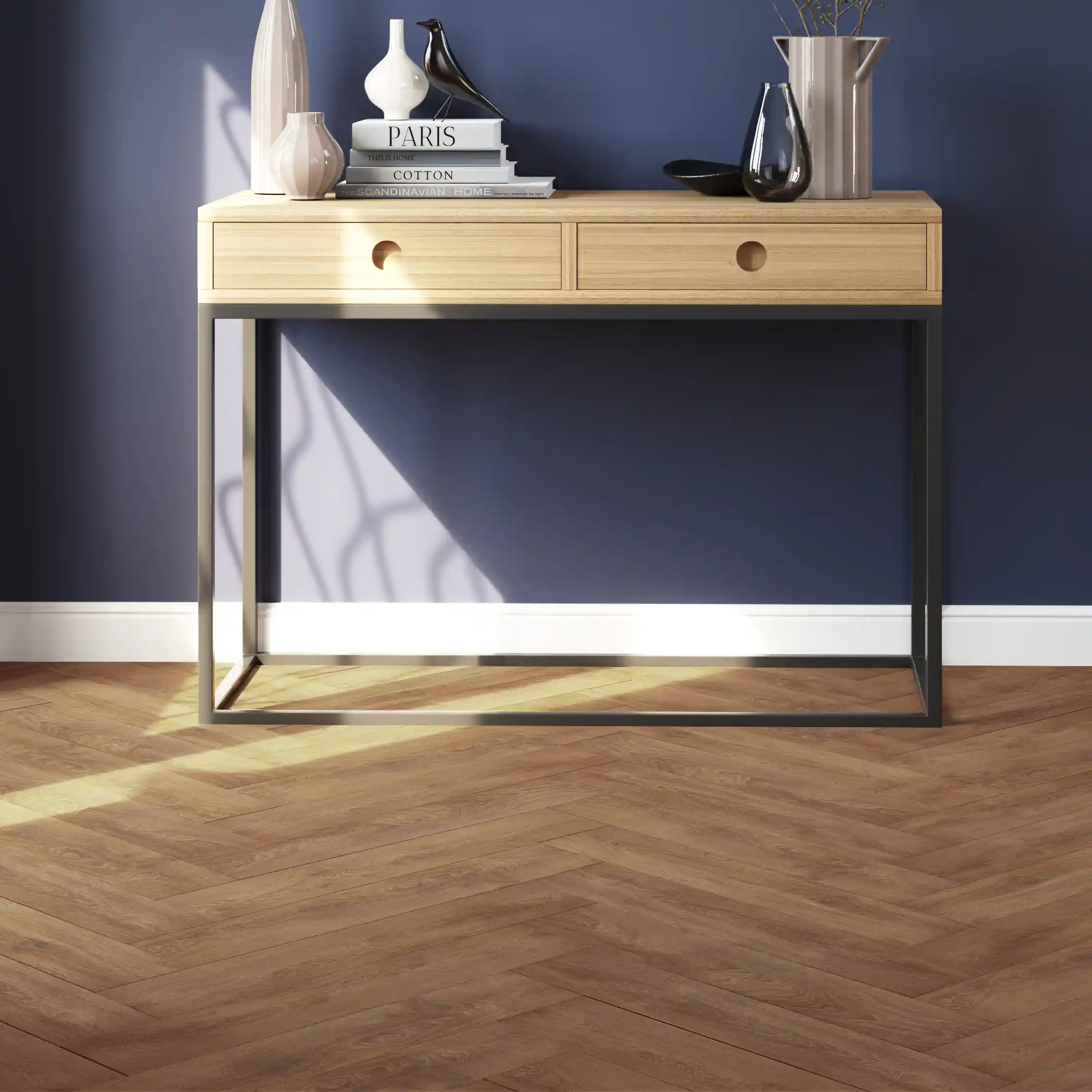 Wickes Harlington Medium Oak Herringbone 8mm Laminate Flooring - 0.87m2