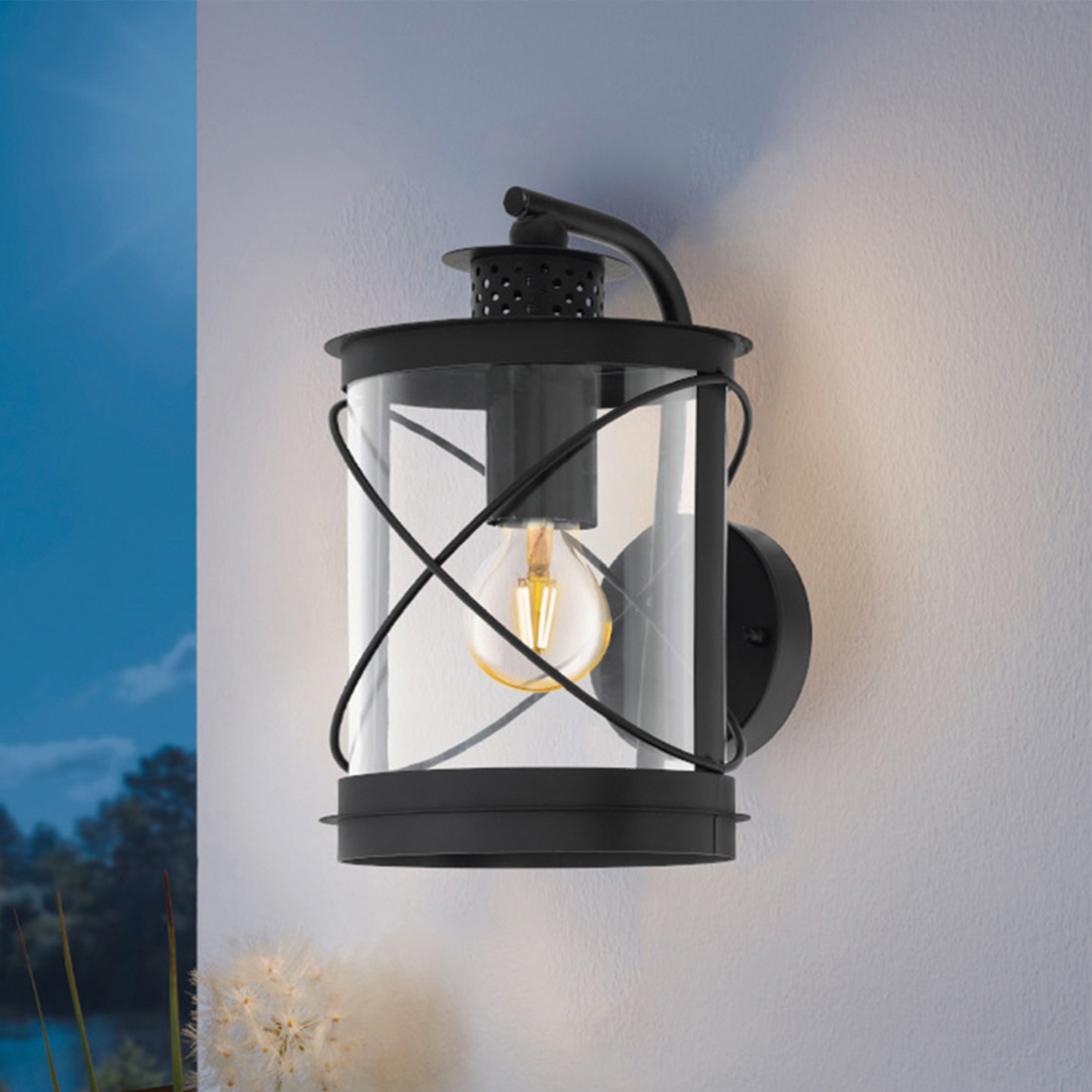 Eglo IP44 Hilburn Exterior Wall Lantern - Black