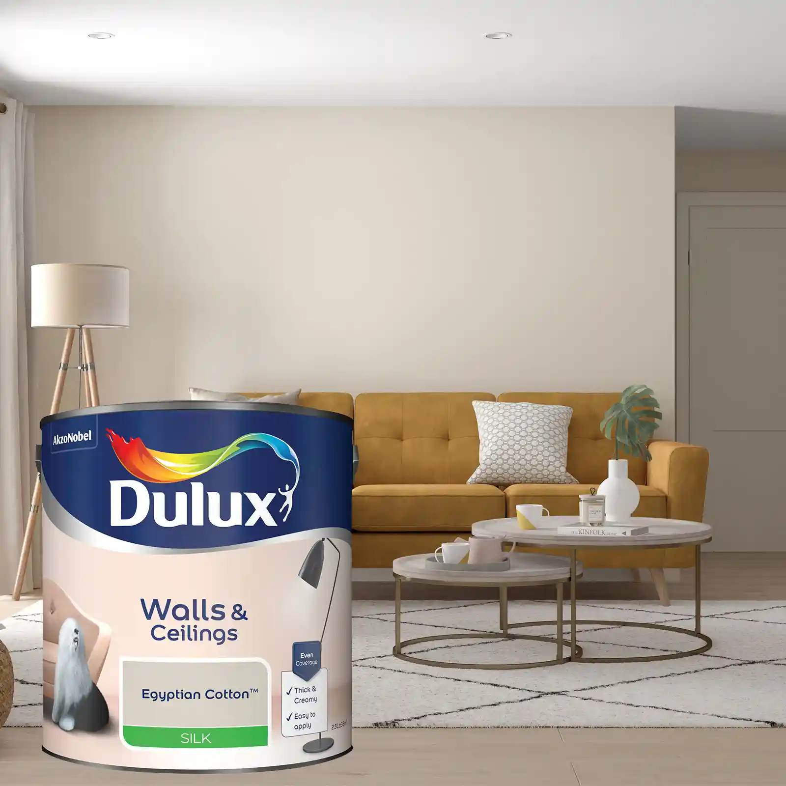 Dulux Silk Emulsion Paint - Egyptian Cotton - 2.5L