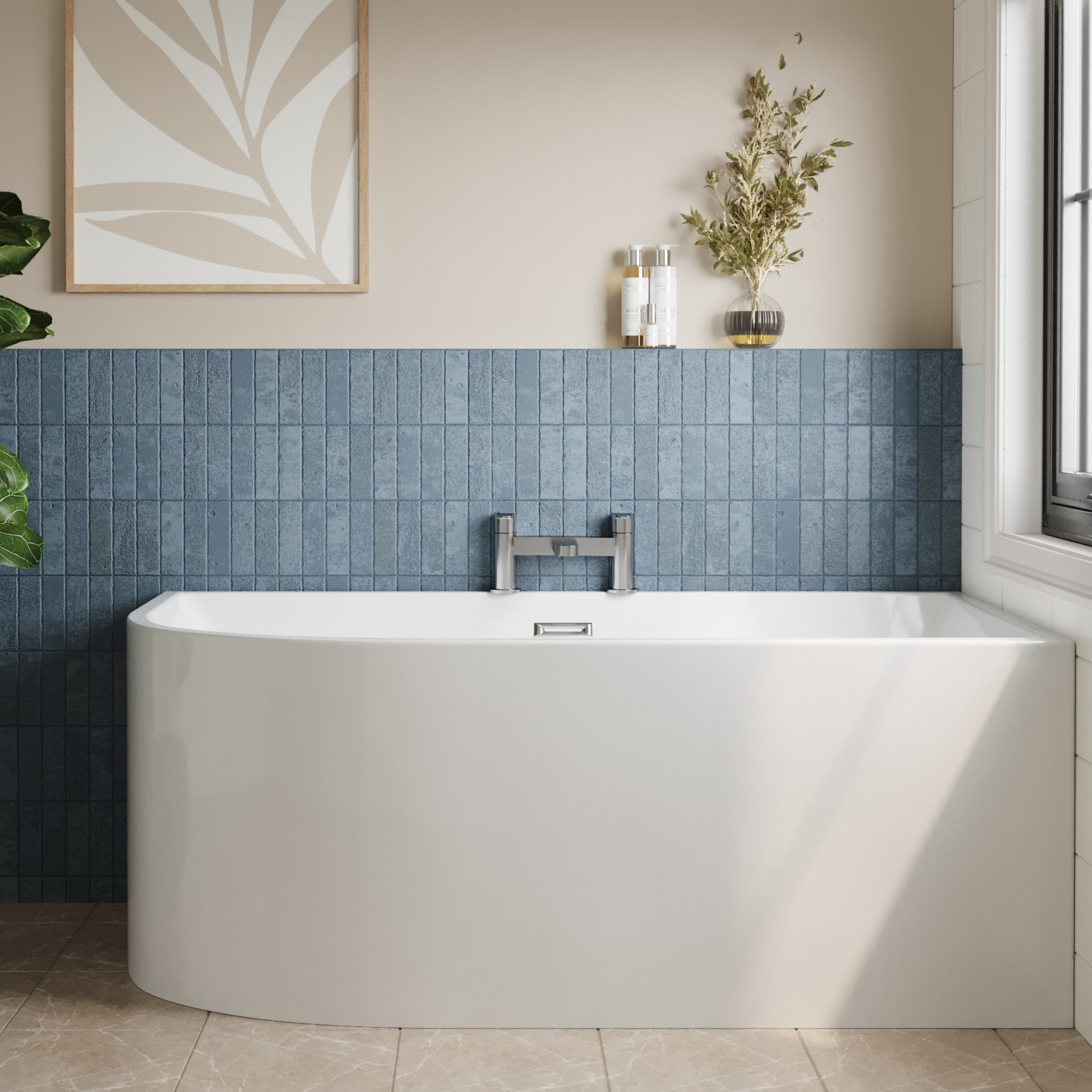 Balterley J Freestanding Bath Right Hand - 1500x740x590