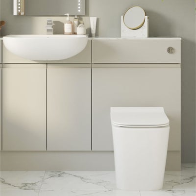 Meleti Easy Clean Back To Wall Toilet Pan & Soft Close Slim Seat