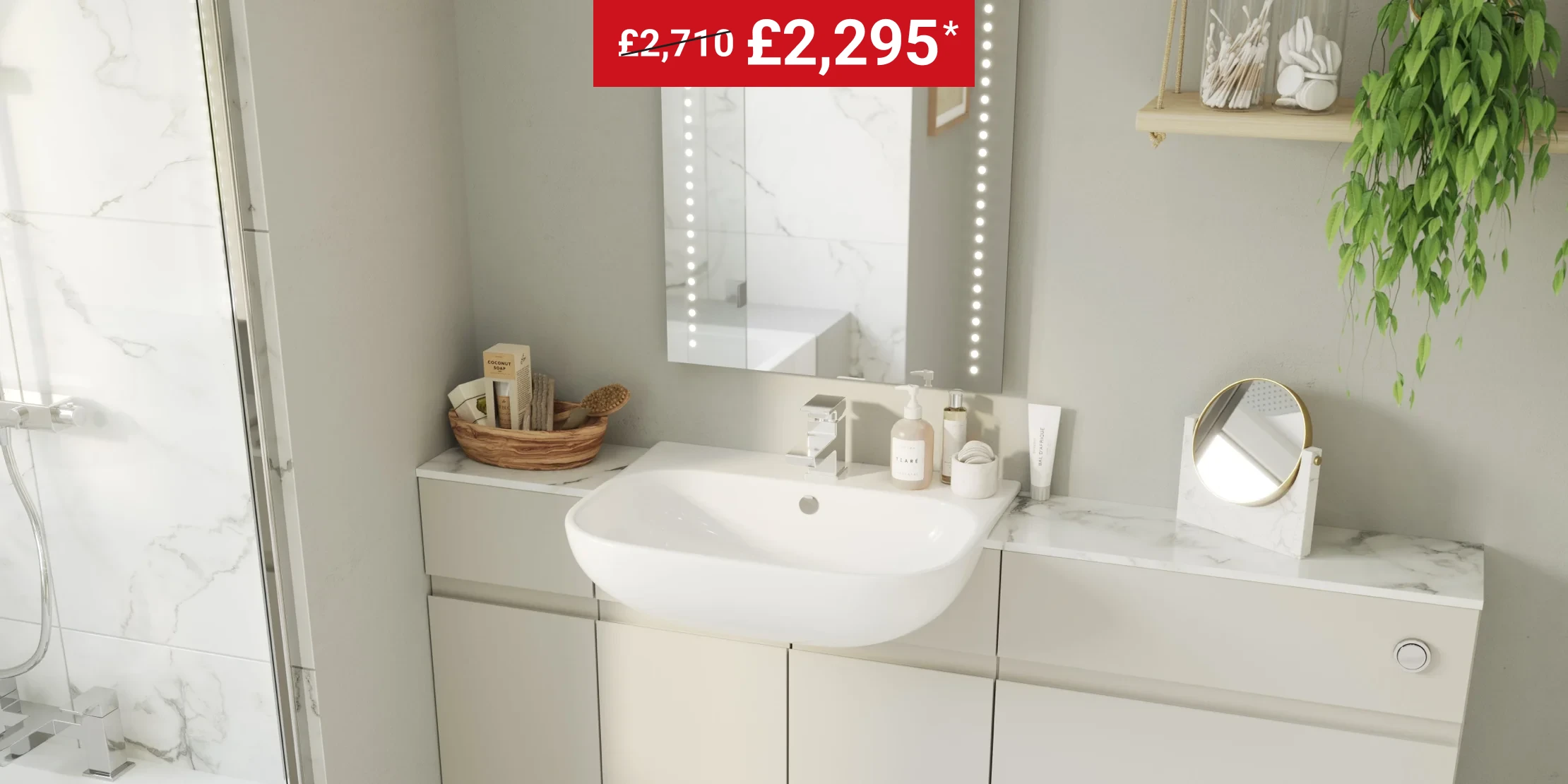 Modern Marble Bathroom Suite | Wickes