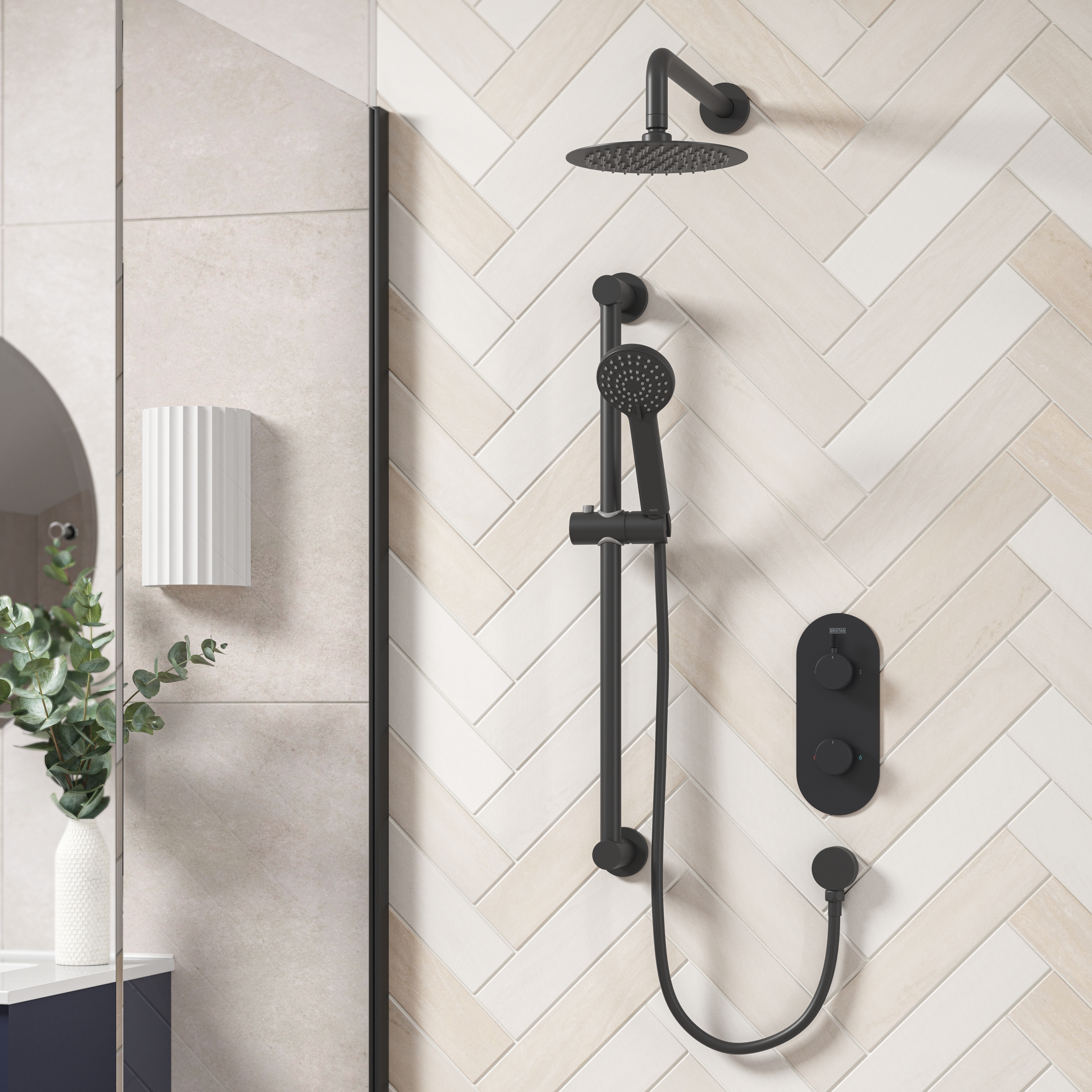 Bristan Molida Concealed Thermostatic Dual Control Shower Pack - Black