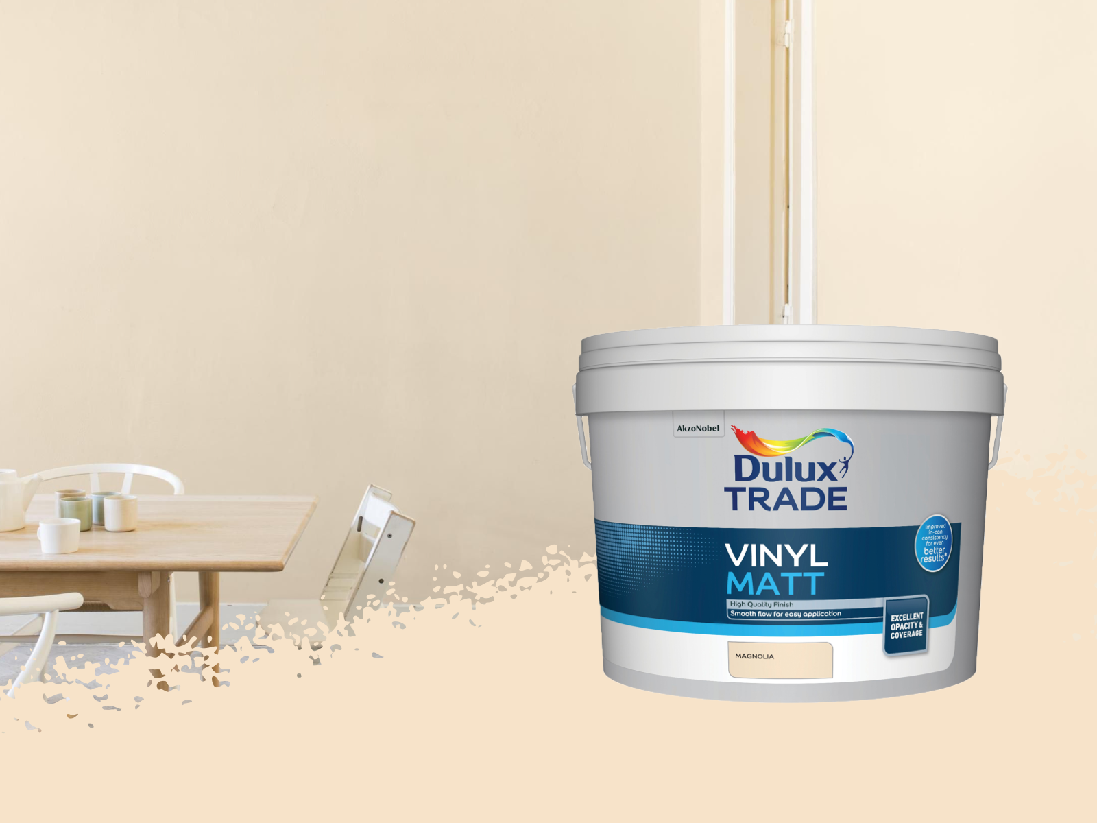 Dulux Trade Vinyl Matt Emulsion Paint - Magnolia - 10L