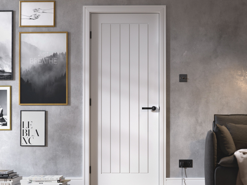 Interior doors with clearance handles