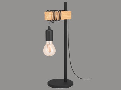 Eglo black & natural wood table lamp
