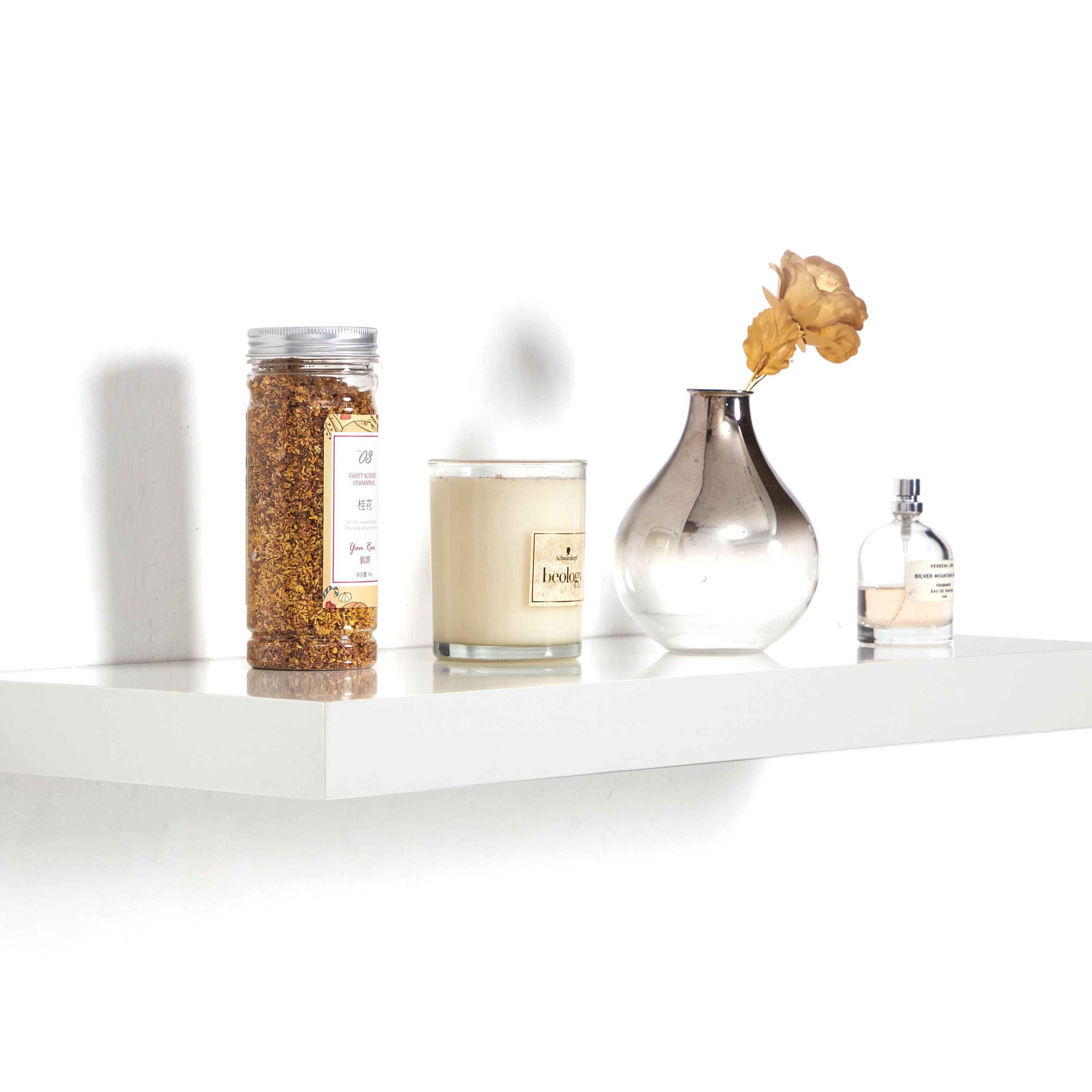 Wickes Gloss White Floating Shelf - 38 x 235 x 600mm