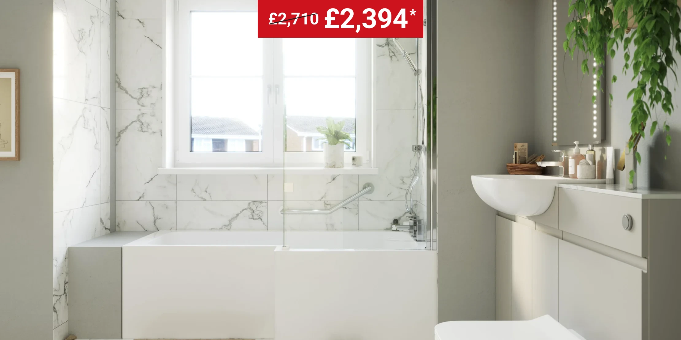 Modern Marble Bathroom Suite | Wickes