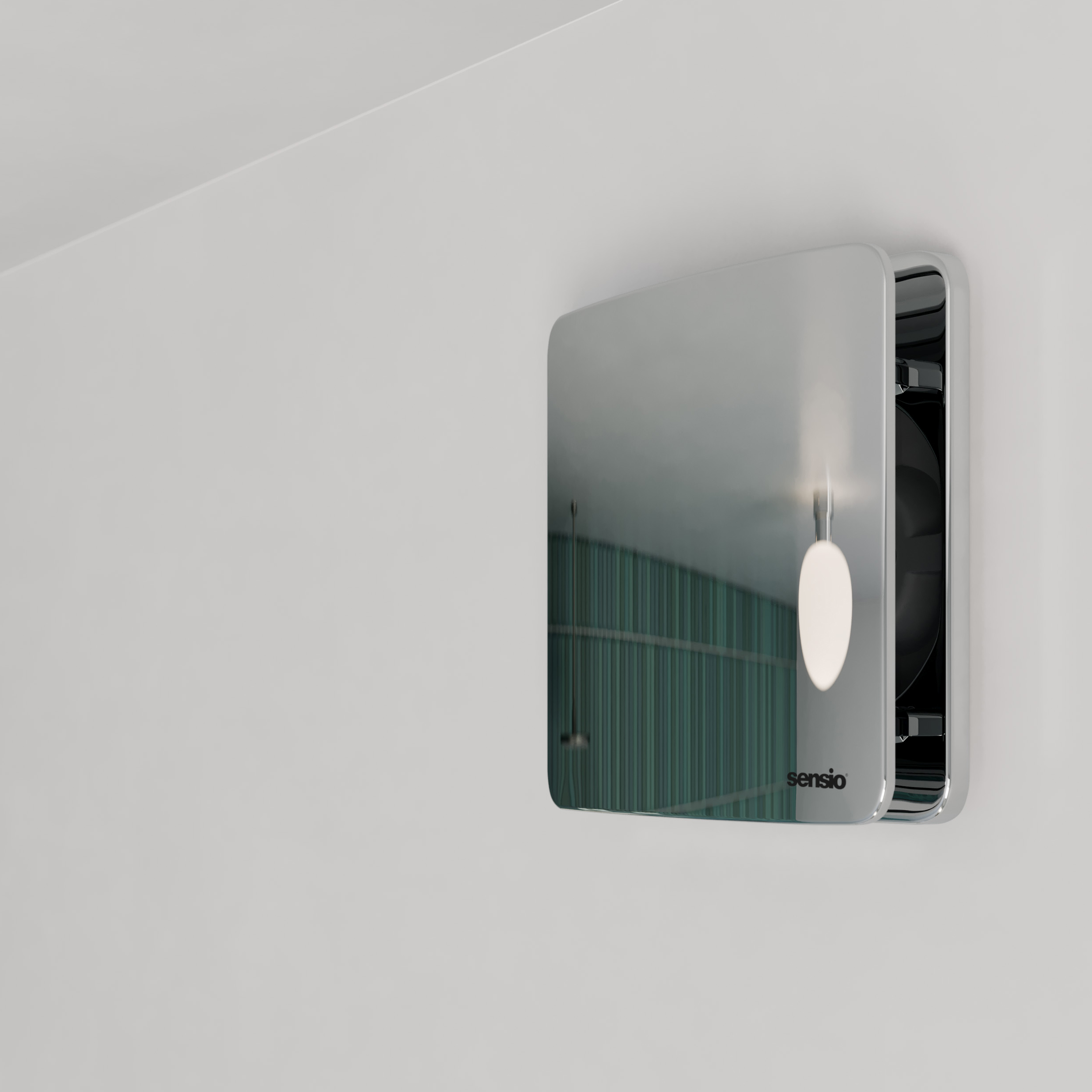 Sensio Rubi Chrome Wall Ventilation Fan with Ducting Kit - 100mm