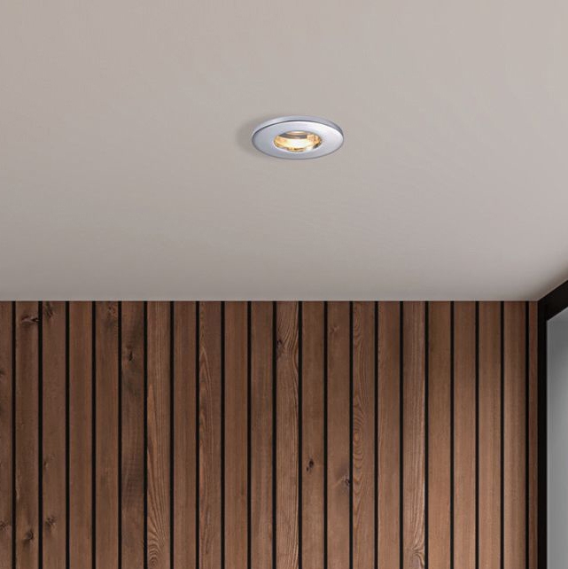 Saxby GU10 Chrome Effect IP65 Cast Fixed Downlight - 5W