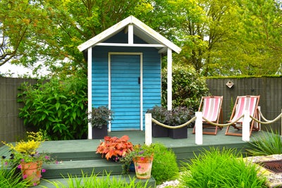 Summer house on decking
