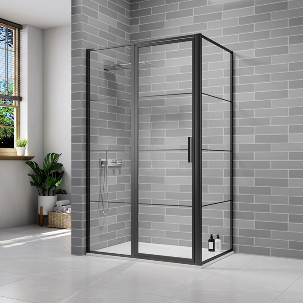 Nexa By Merlyn Hoxton 8mm Black Side Panel Only for Hoxton Hinge & Inline Door - 900mm