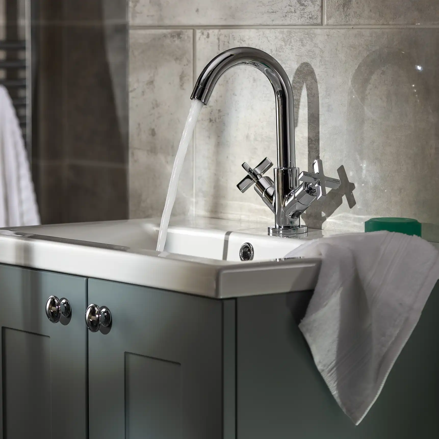 Abode Serenitie Deck Mounted Basin Mixer Tap - Chrome