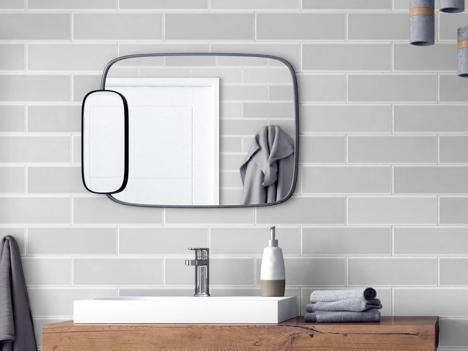 Wickes Soho Light Grey Ceramic Wall Tile - 300 x 100mm