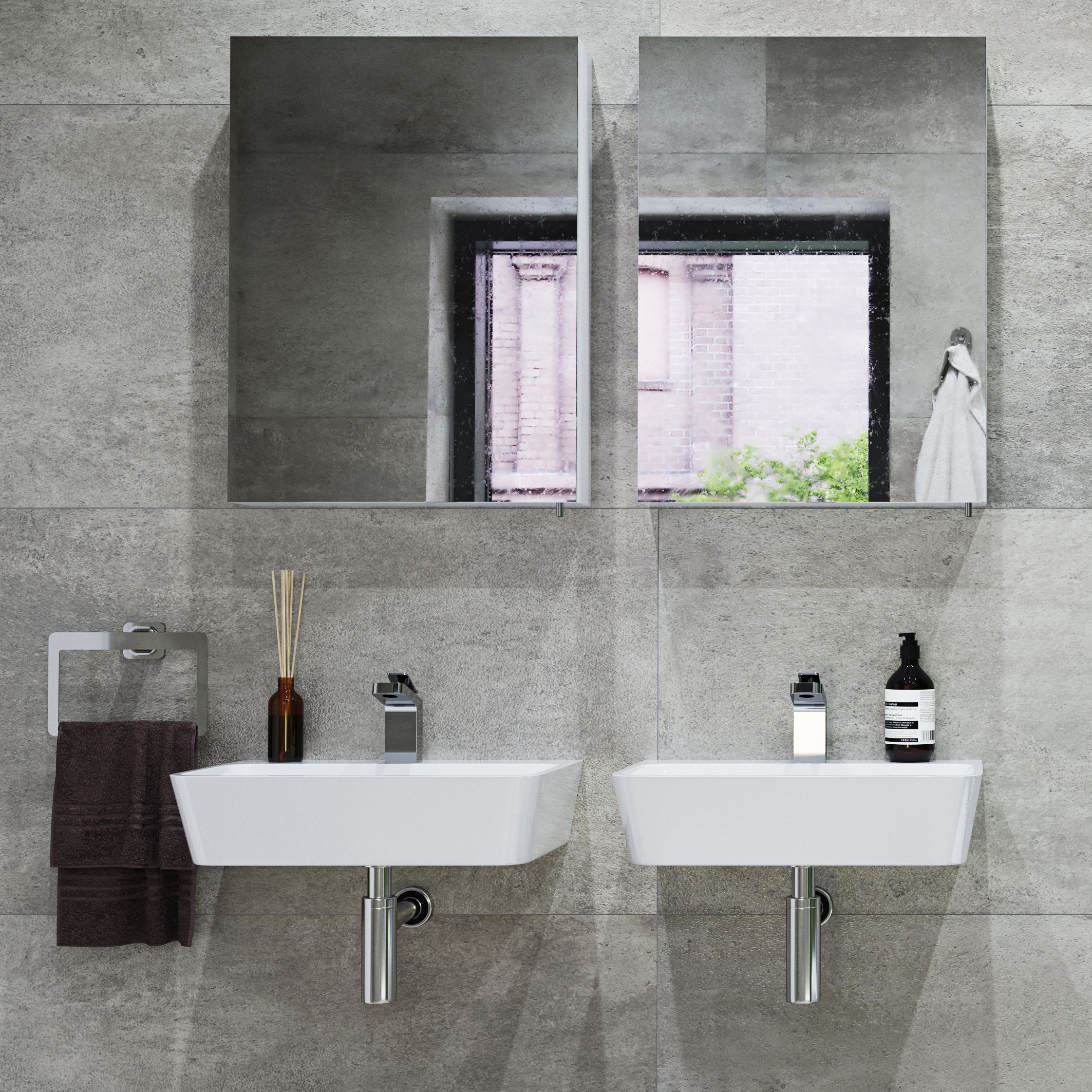 Wickes Emma 1 Tap Hole Wall Hung Square Bathroom Basin - 600mm