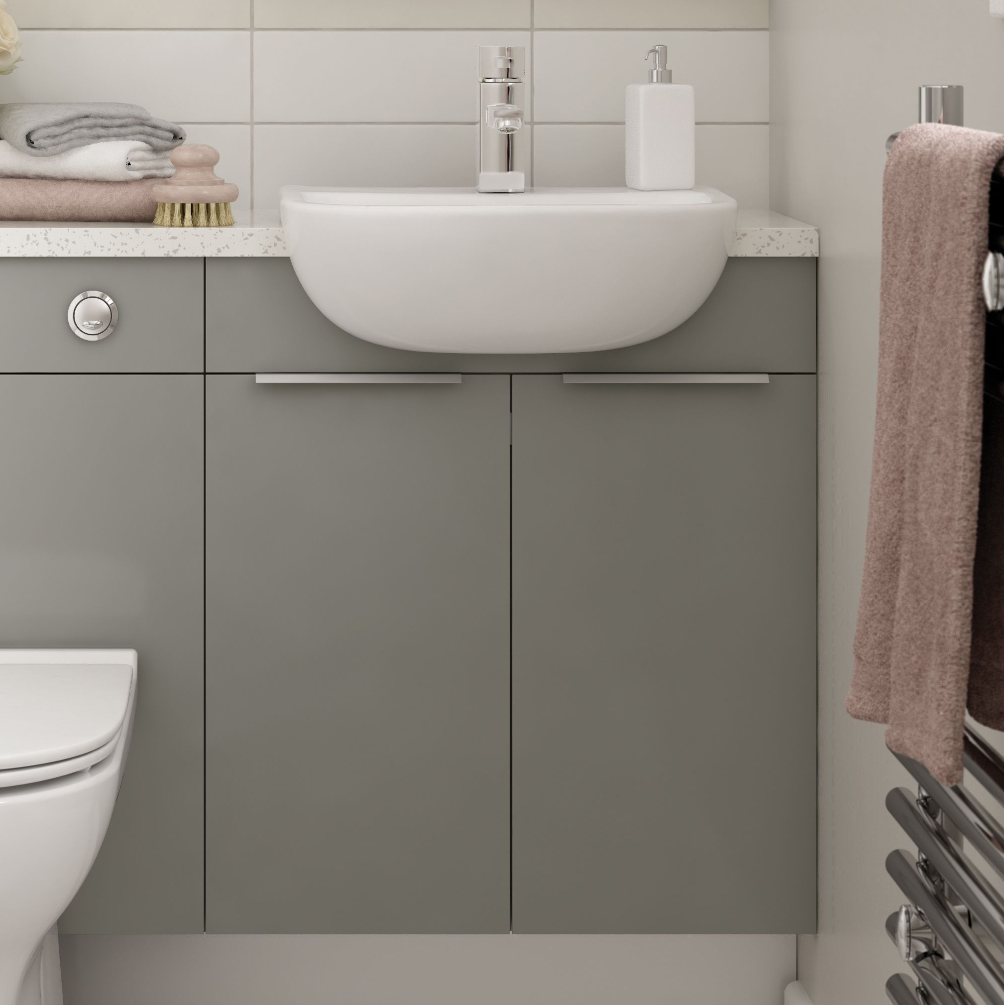 Wickes Vienna Grey Vanity Unit - 600 x 735mm