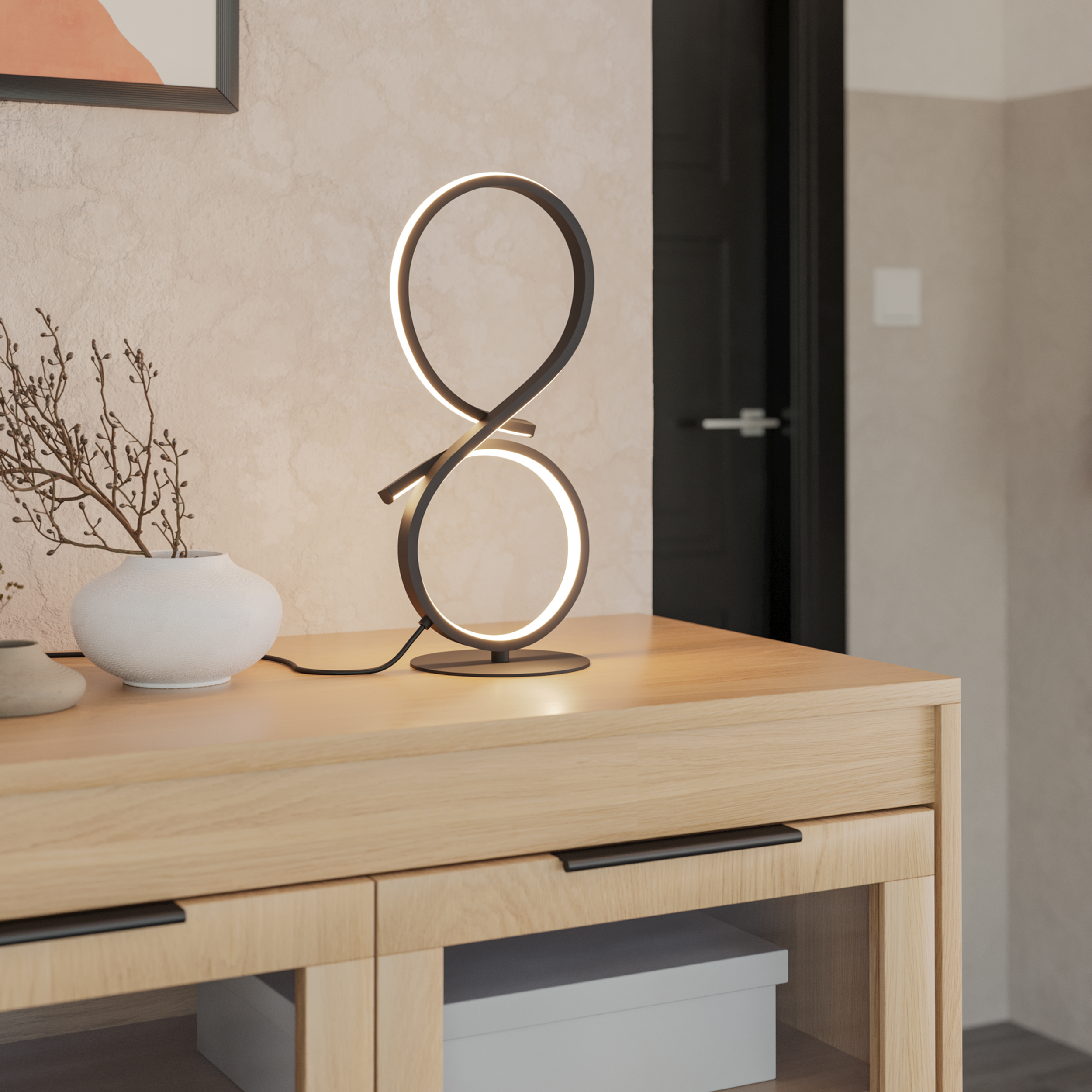 Eglo Serpins Aluminium & Steel Modern Table Lamp - Black