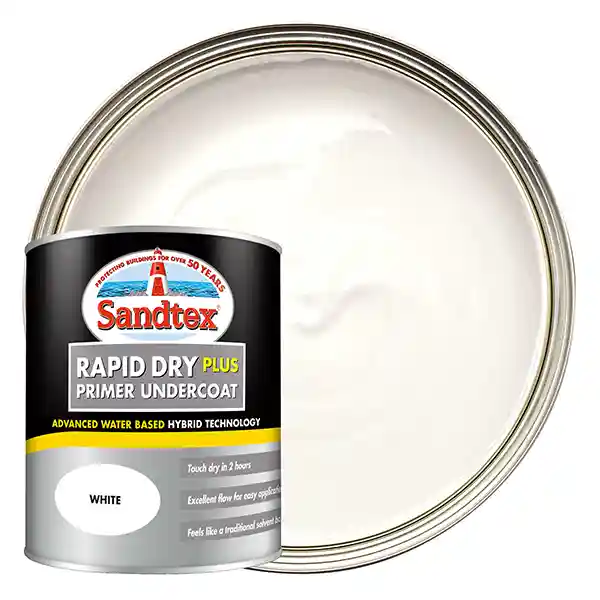 Sandtex Rapid Dry Plus Primer Undercoat Paint - White - 750ml