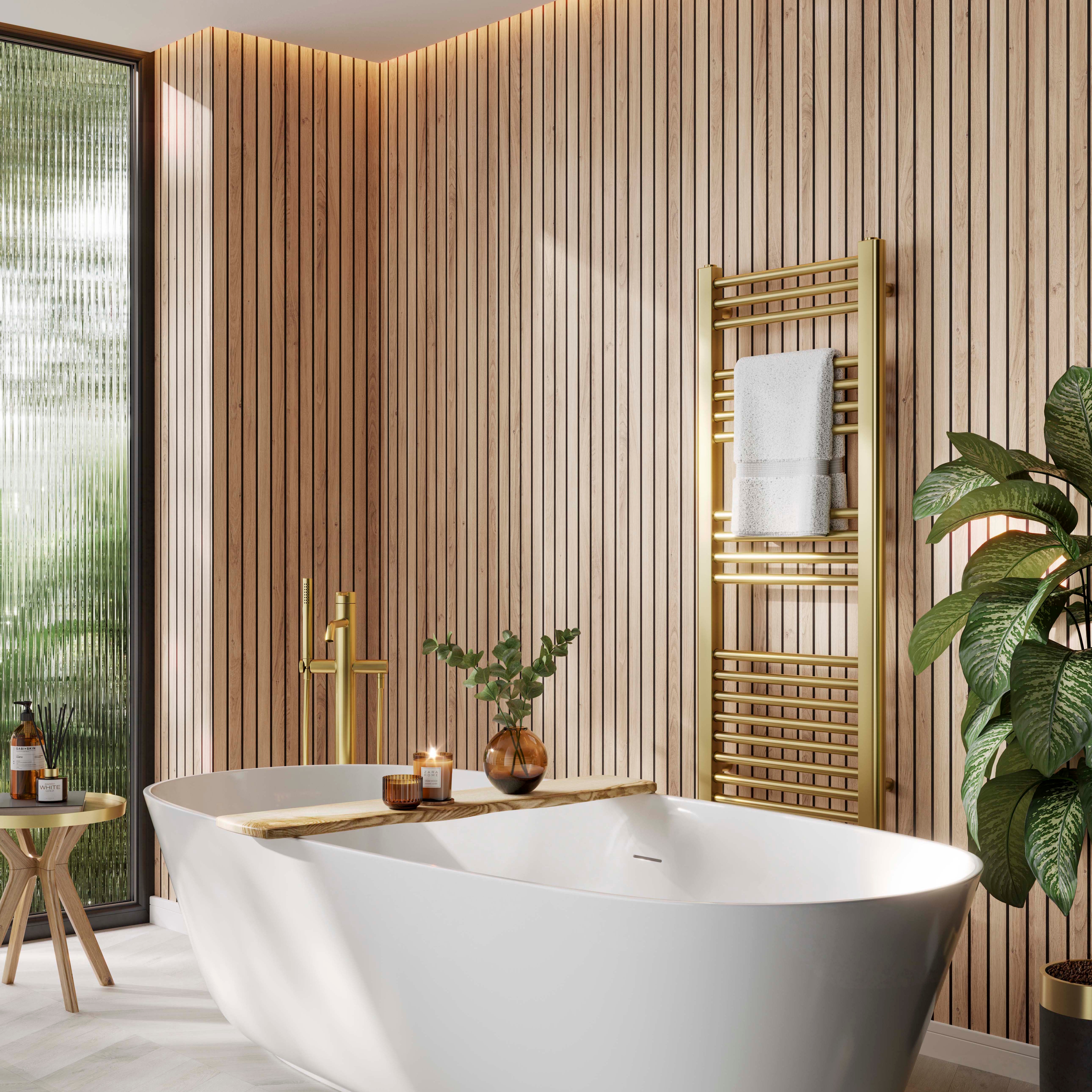 Naturepanel Hydrolock Bleached Cuneo Oak Laminate Slat Wall Panelling - 2400 x 598 x 11mm