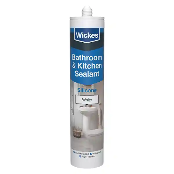 Wickes White Kitchen & Bathroom Silicone Sealant - 300ml
