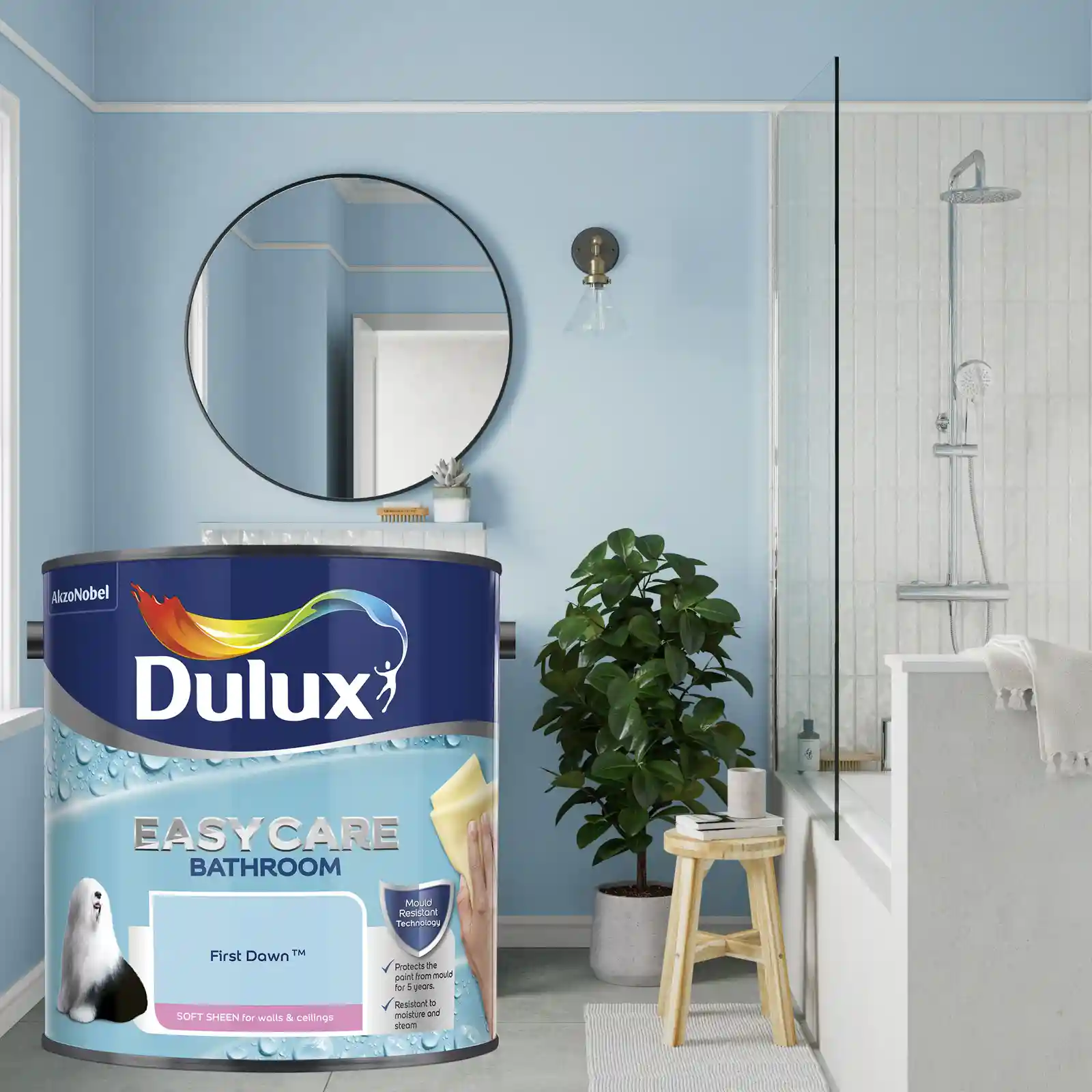 Dulux Easycare Bathroom Soft Sheen Emulsion Paint - First Dawn - 2.5L