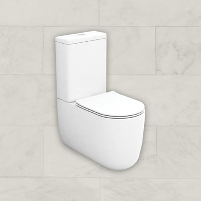 Wickes Teramo Easy Clean Close Coupled Toilet Pan & Soft Close Slim Sandwich Seat