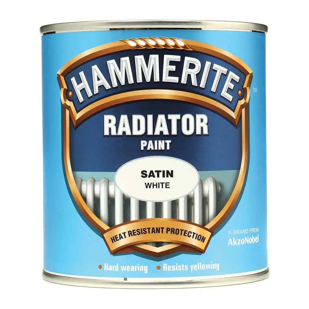 Hammerite Radiator Enamel Satin Paint - White - 500ml