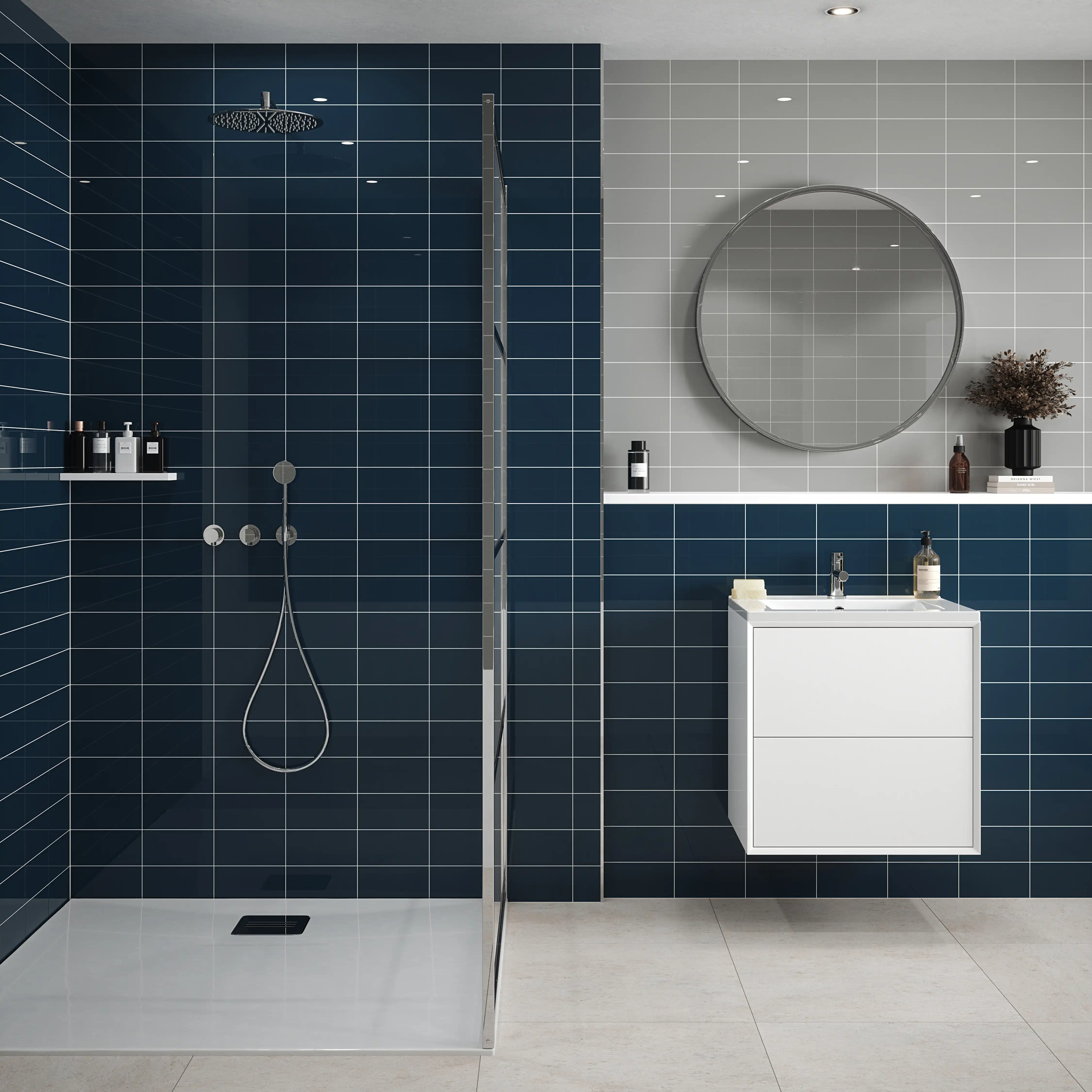 Wickes Cosmopolitan Dark Blue Ceramic Wall Tile - 200 x 100mm