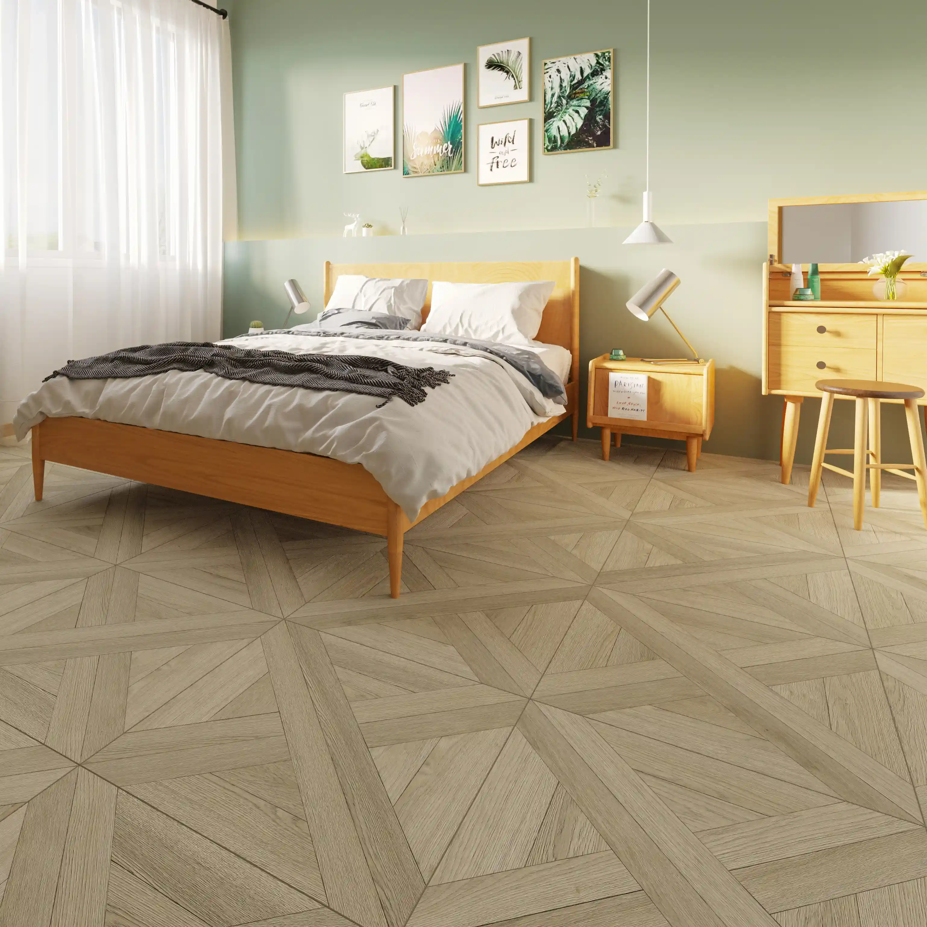 Novocore Beige Oak Parquet SPC Luxury Vinyl Flooring Flooring - 1.8m2