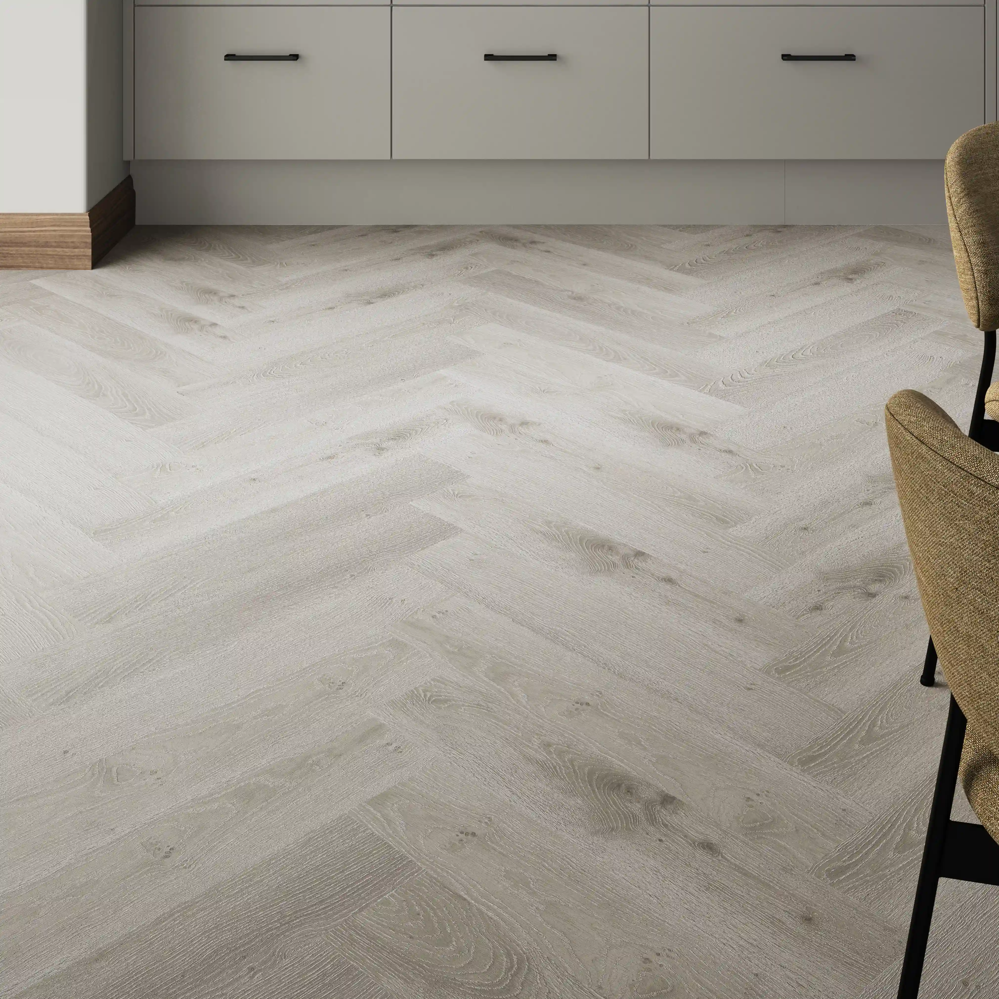 Ludlow Limed Light Oak Herringbone SPC Flooring with Integrated Underlay - 2.22m2