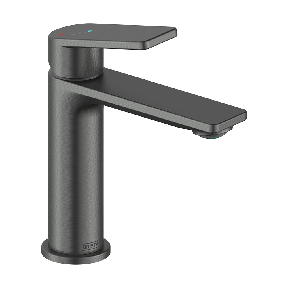 Bristan Frammento Cold Start Brushed Anthracite Basin Mixer & Clicker Waste